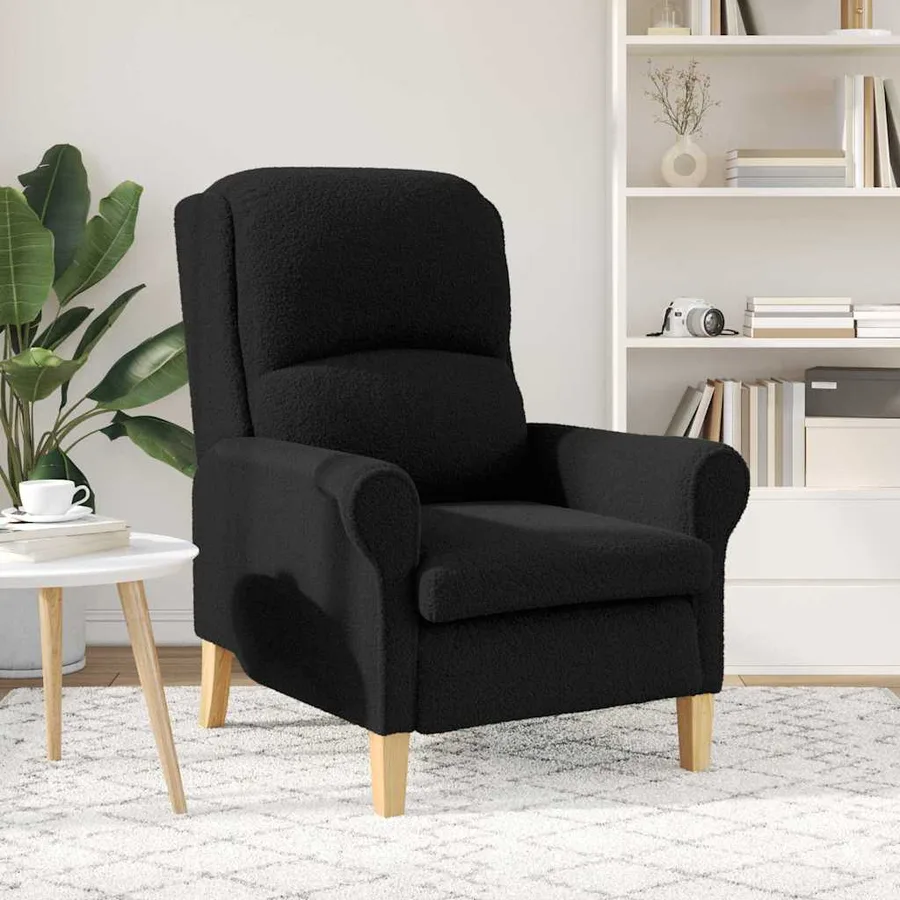 fauteuil Noir Tissu en Sherpa doux - 3