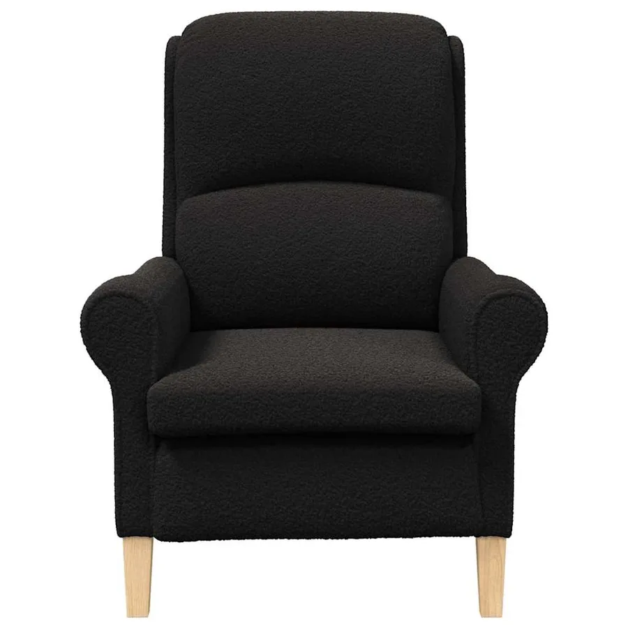 fauteuil Noir Tissu en Sherpa doux - 4