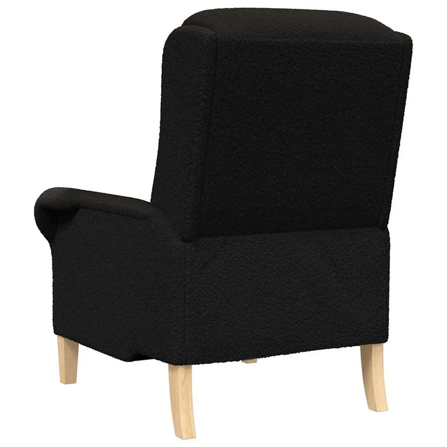 fauteuil Noir Tissu en Sherpa doux - 6