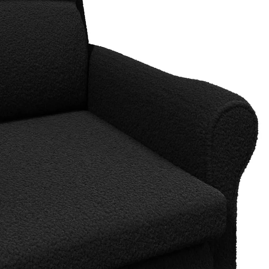 fauteuil Noir Tissu en Sherpa doux - 7