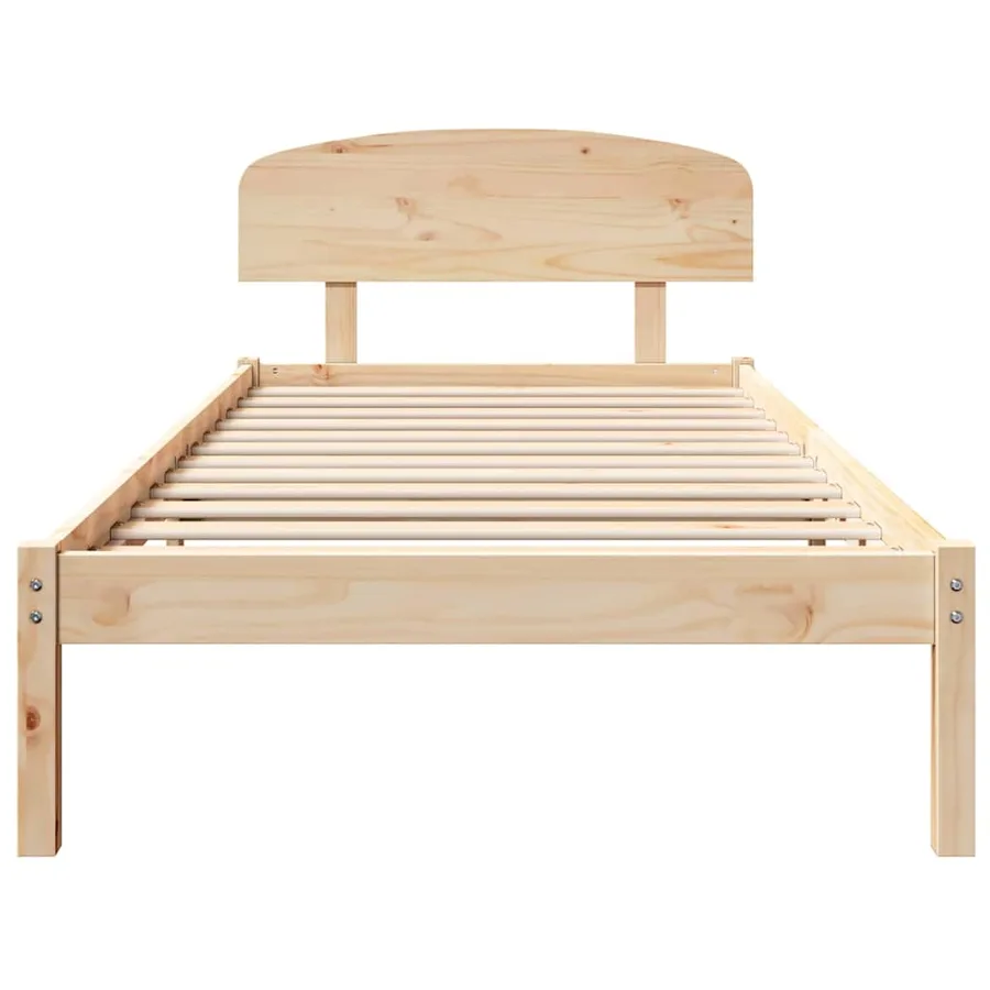 Cadre de lit avec tête de lit Naturel 75 x 190 cm Pin massif - 5