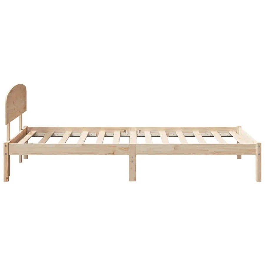 Cadre de lit avec tête de lit Naturel 75 x 190 cm Pin massif - 6