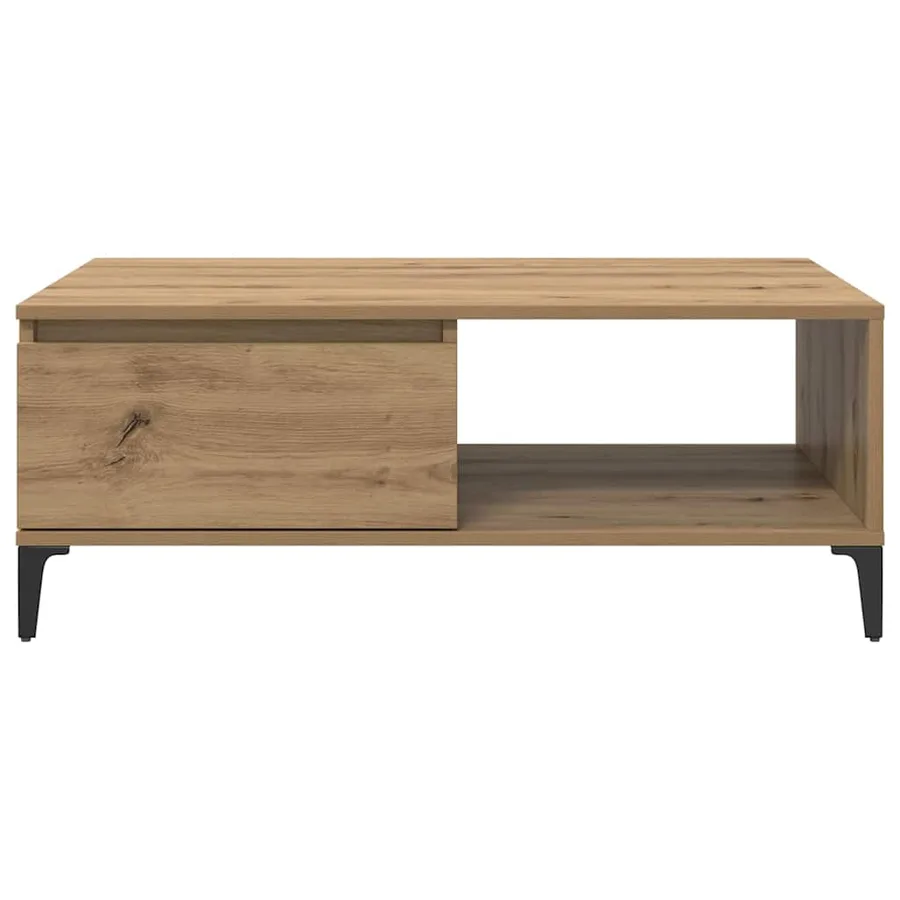 Table basse chêne artisanal 90 x 60 x 35 cm Bois d'ingénierie - 6