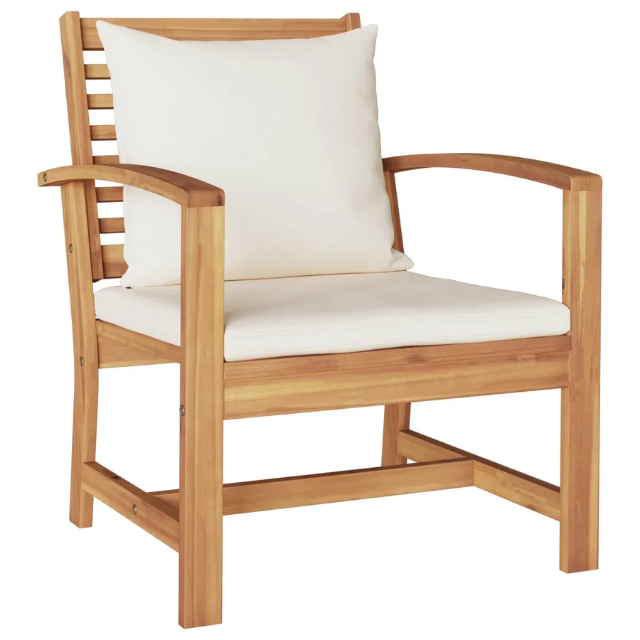 Ensemble de canapé de jardin 5 pcs Naturel Bois de teck massif - 5
