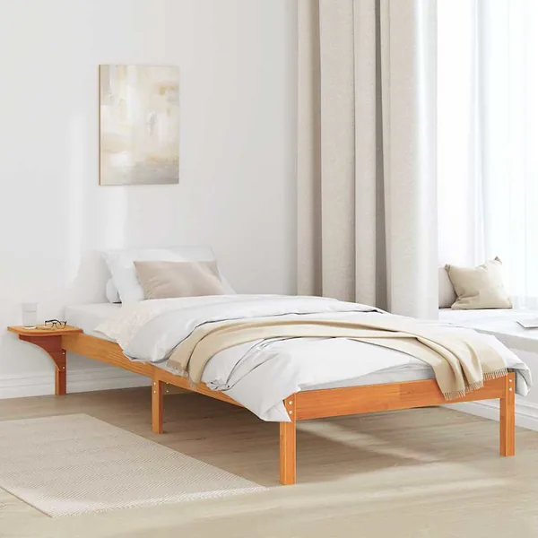 Cadre de lit Brun cire 90 x 200 cm Pin massif