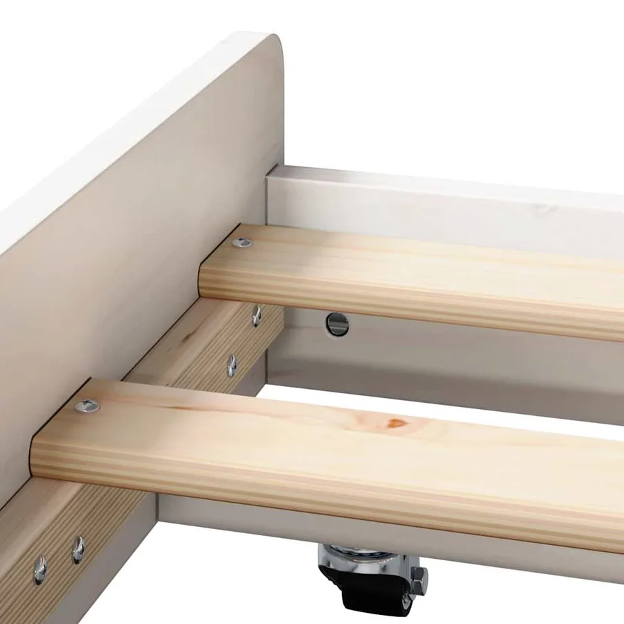 Cadre de lit Blanc 75 x 190 cm Pin massif - 9