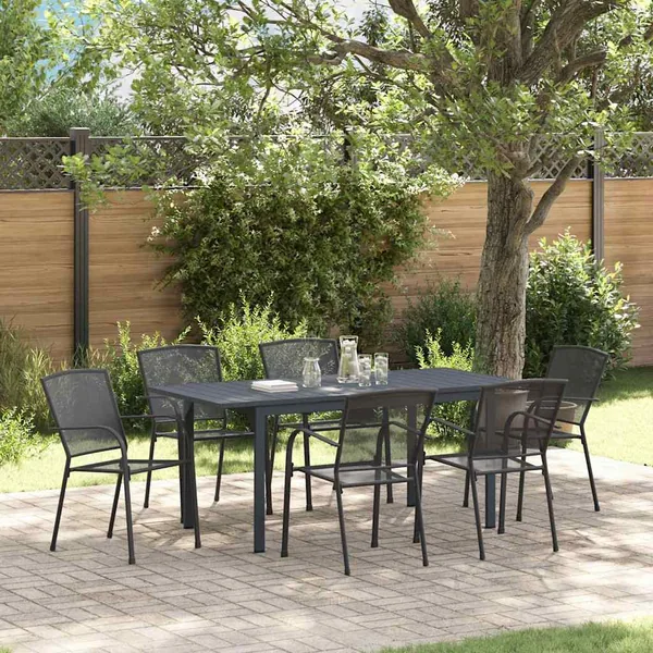 Ensemble de salle à manger pour jardin 7 pcs Anthracite