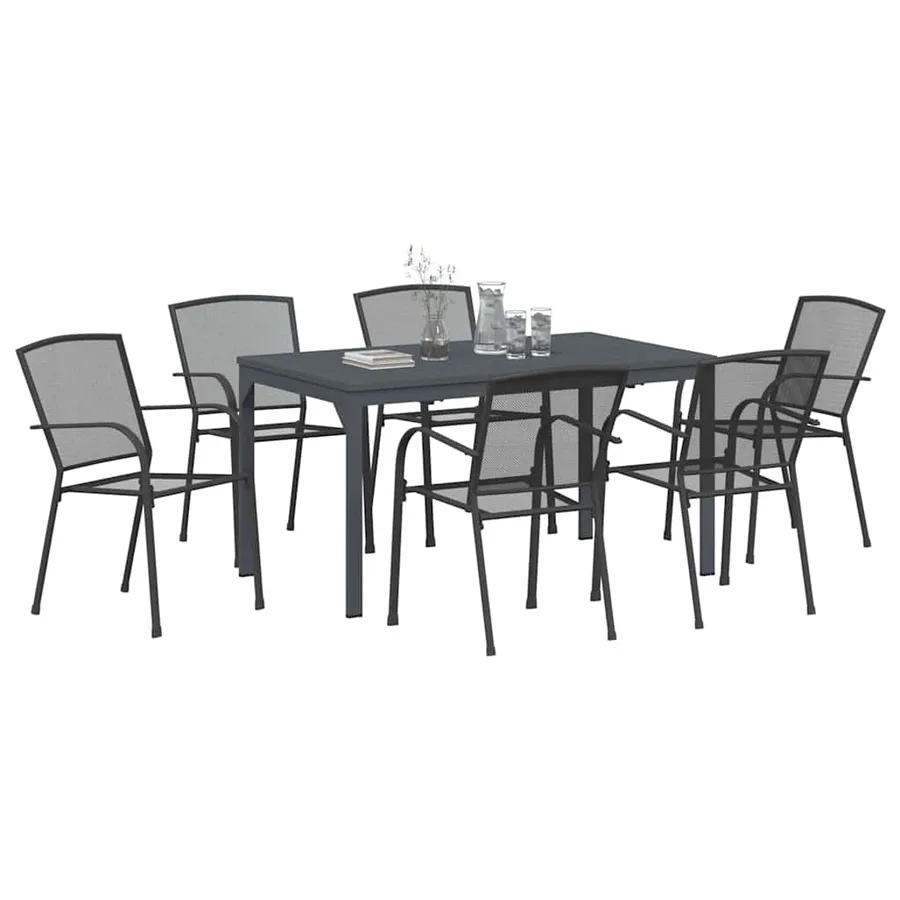 Ensemble de salle à manger pour jardin 7 pcs Anthracite - 3