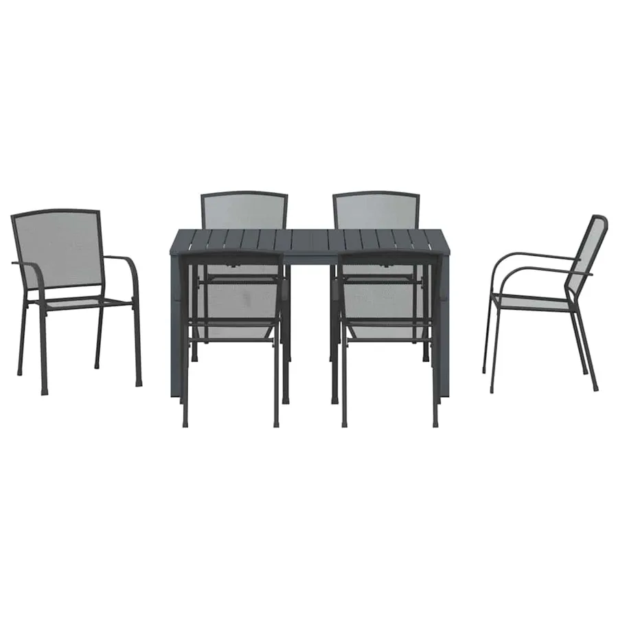 Ensemble de salle à manger pour jardin 7 pcs Anthracite - 7