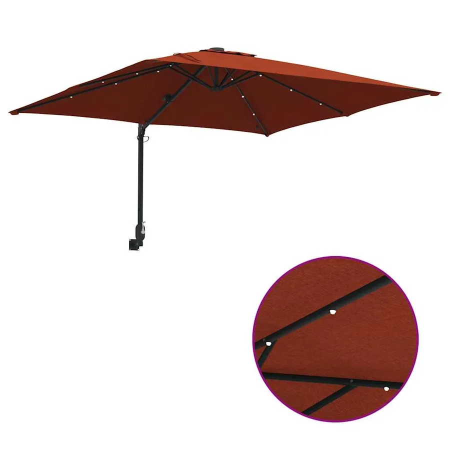 Parasol de jardin Terre cuite 248,5 x 247,5 x 160 cm - 10