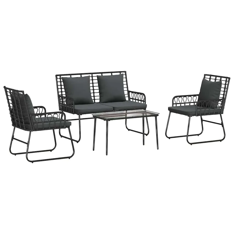 Ensemble de meubles de jardin 4 pcs Noir et anthracite - 2