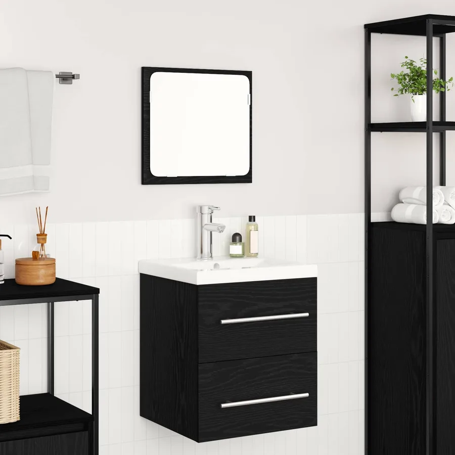 Ensemble de mobilier de salle de bain 2 pcs Chêne noir - 4