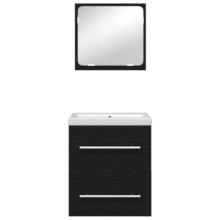 Ensemble de mobilier de salle de bain 2 pcs Chêne noir - 7