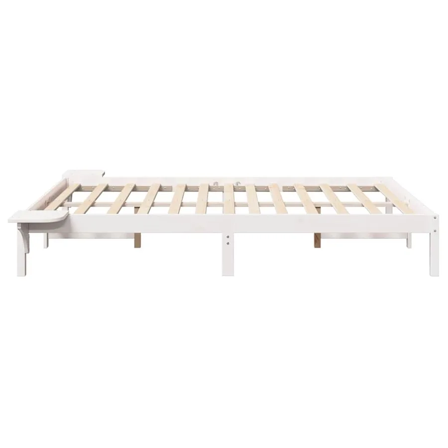 Cadre de lit Blanc 140 x 200 cm Pin massif - 6