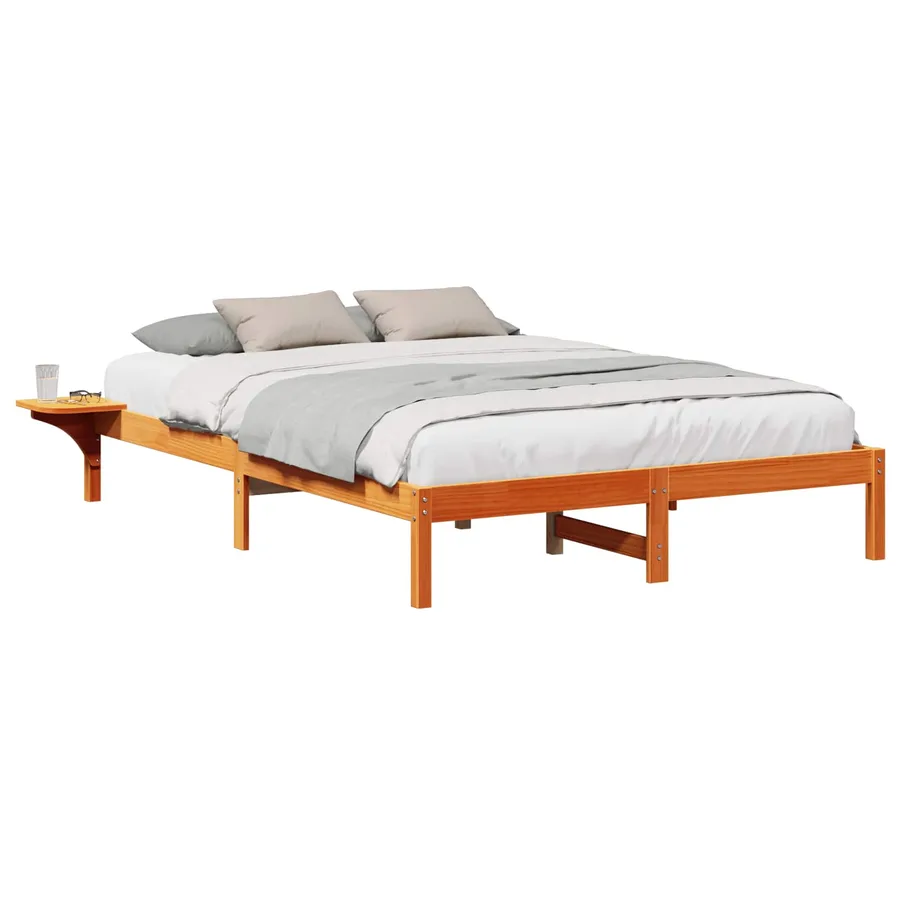 Cadre de lit Brun cire 160 x 200 cm Pin massif - 2