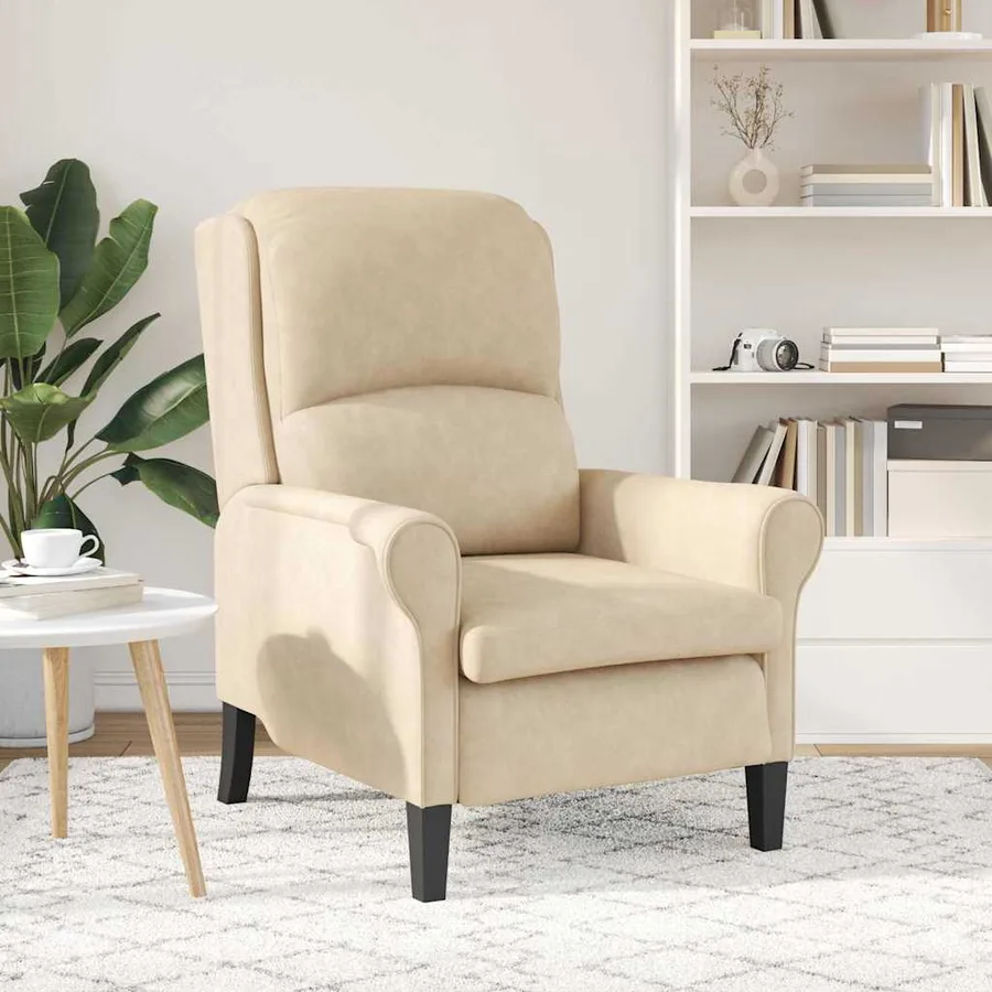 fauteuil Crème 76 x 94 x 102 cm Microfibre - 3