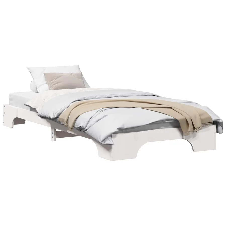 Cadre de lit Blanc 80 x 200 cm Pin massif - 2