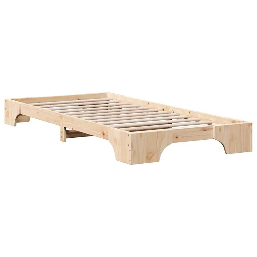 Cadre de lit Naturel 100 x 200 cm Pin massif - 4