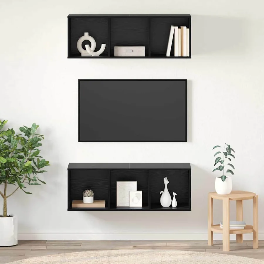 Ensemble meuble TV 2 pcs Chêne noir 37 x 37 x 107 cm