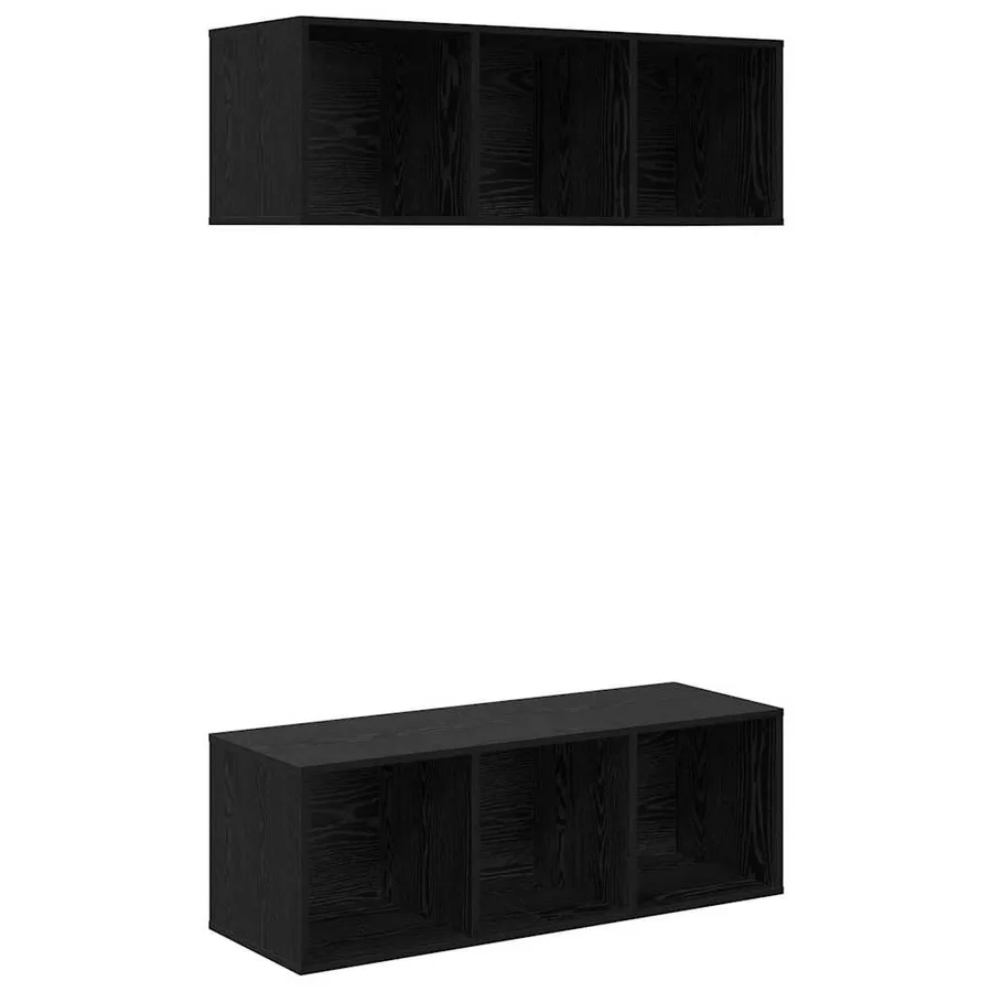 Ensemble meuble TV 2 pcs Chêne noir 37 x 37 x 107 cm - 2