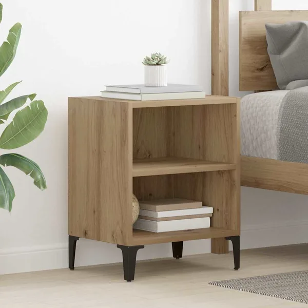 Cabinet de chevet 2 pc Chêne artisanal 40 x 30 x 50 cm
