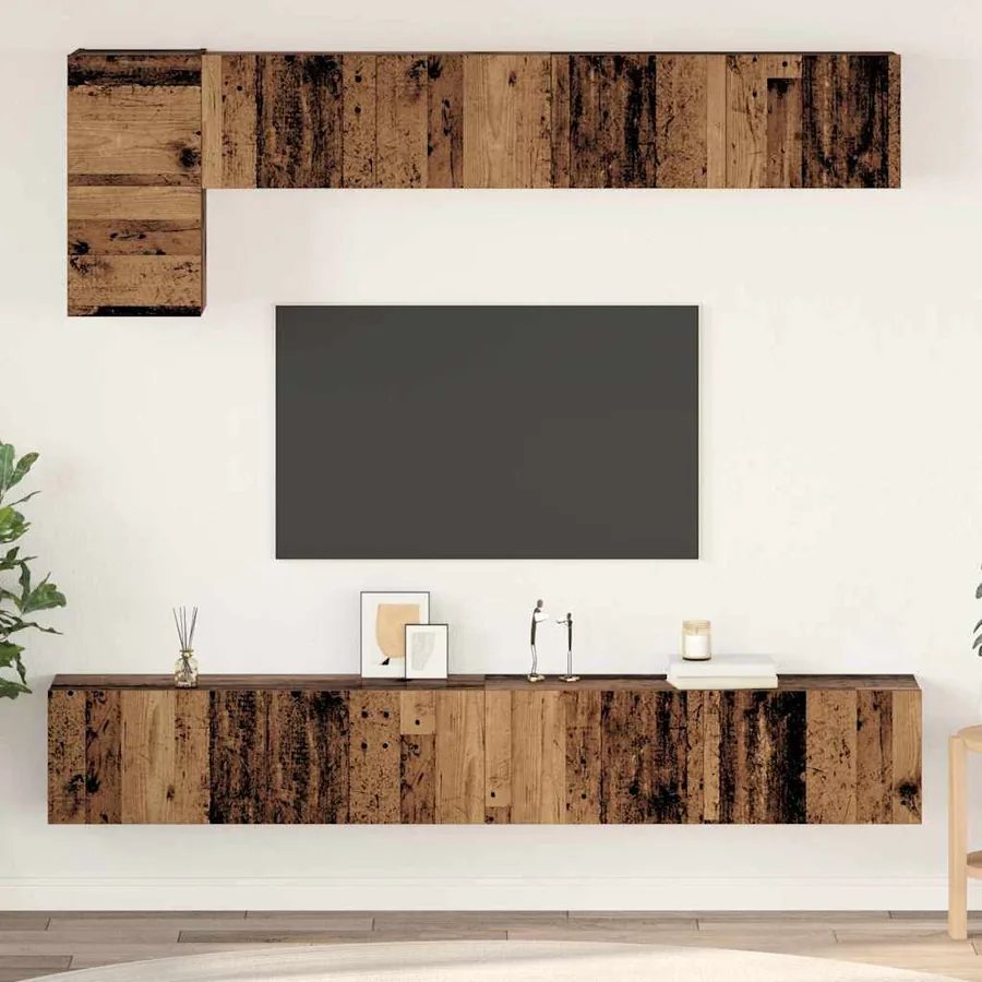 Ensemble meuble TV 5 pcs Bois Ancien Bois d'ingénierie
