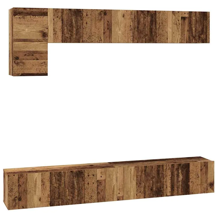 Ensemble meuble TV 5 pcs Bois Ancien Bois d'ingénierie - 2