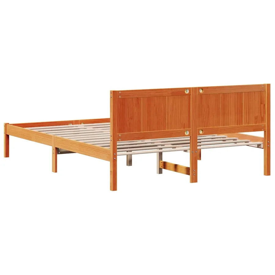 Cadre de lit Marron 150 x 200 cm Bois de pin massif - 7
