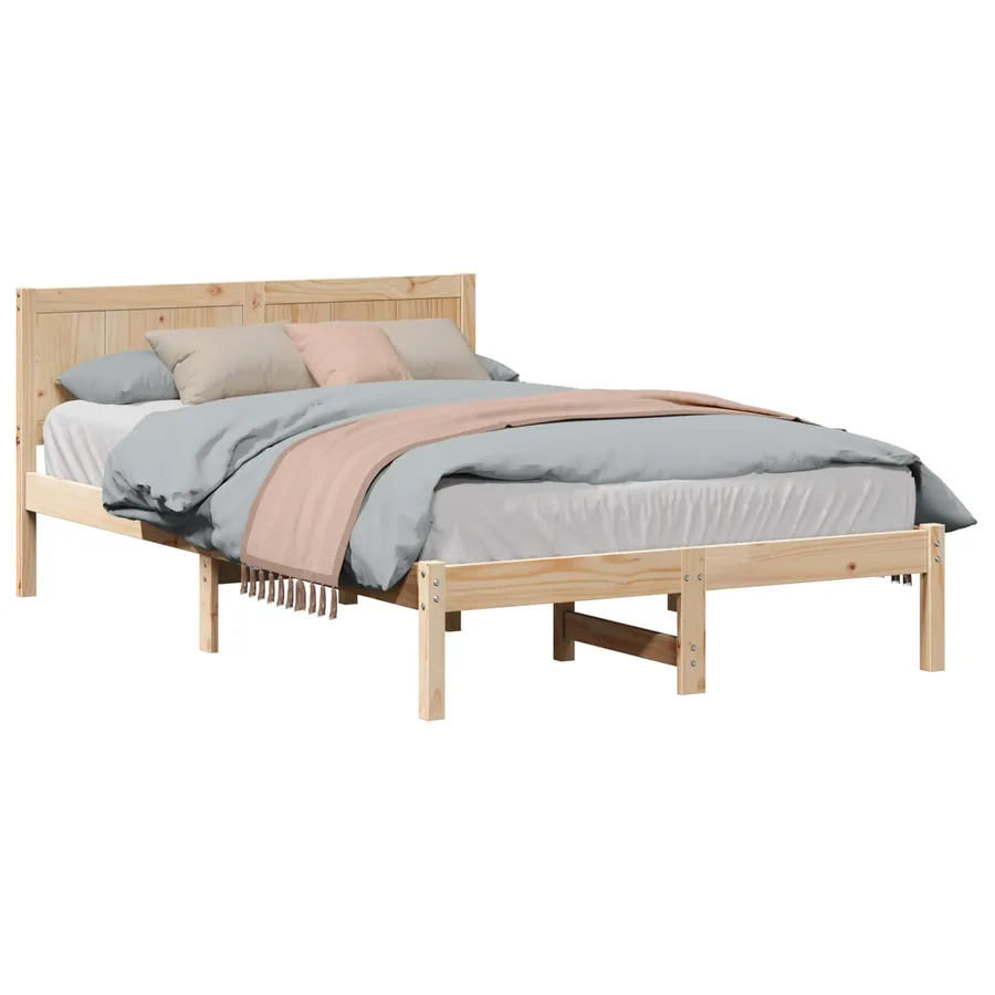 Cadre de lit Marron 120 x 200 cm Bois de pin massif - 2