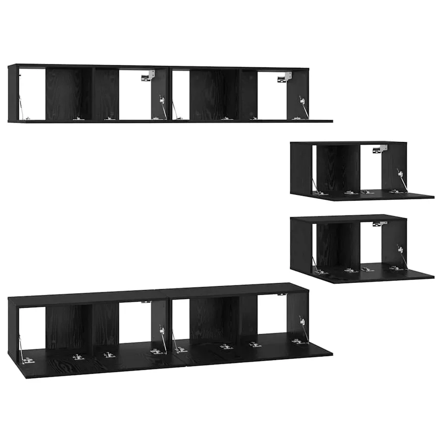 Ensemble meuble TV 6 pcs Chêne noir Bois d'ingénierie - 7
