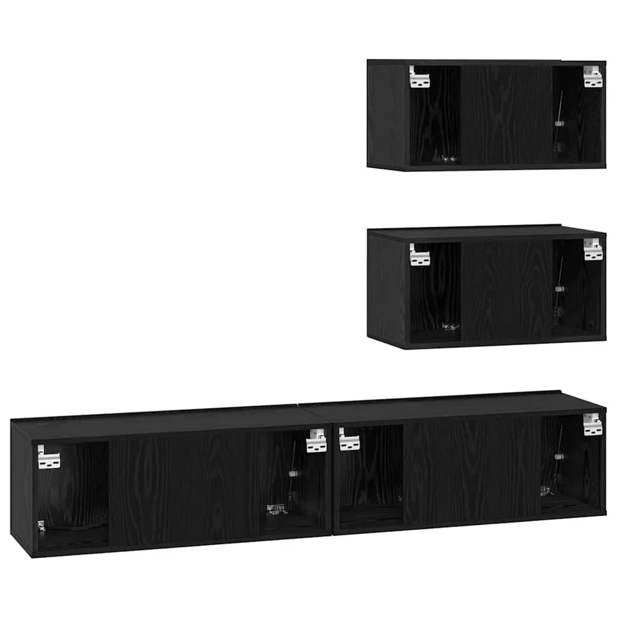 Ensemble meuble TV 4 pcs Chêne noir Bois d'ingénierie - 8