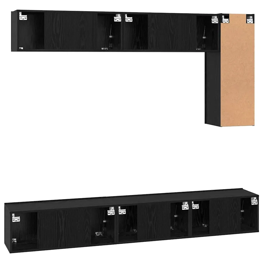 Ensemble meuble TV 6 pcs Chêne noir Bois d'ingénierie - 11