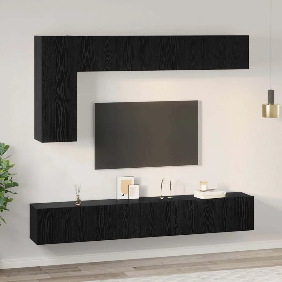 Ensemble meuble TV 6 pcs Chêne noir Bois d'ingénierie - 4