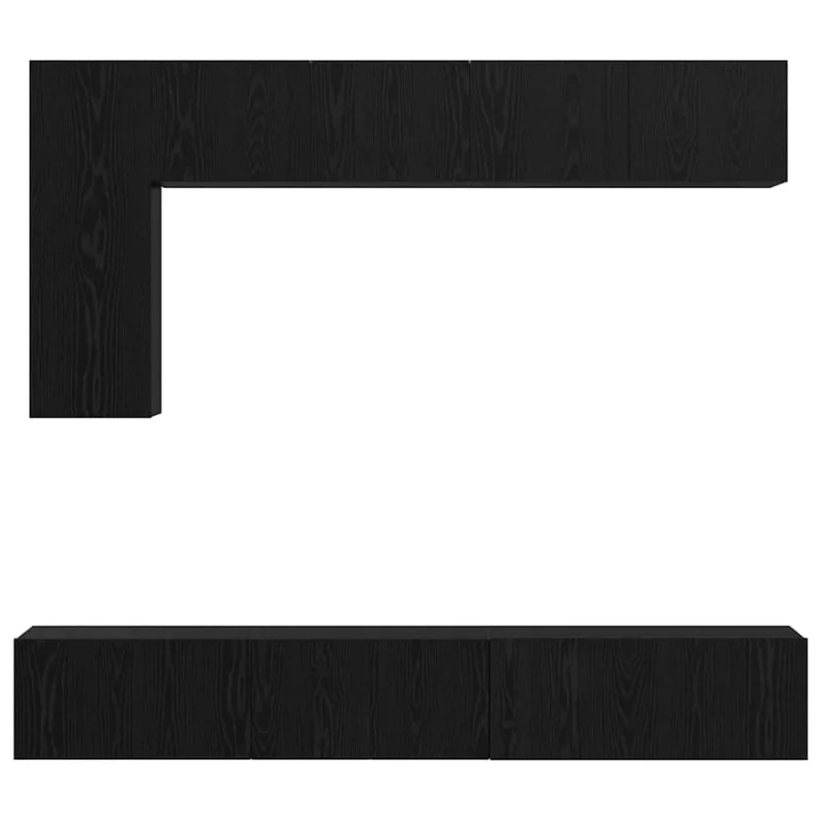 Ensemble meuble TV 6 pcs Chêne noir Bois d'ingénierie - 9