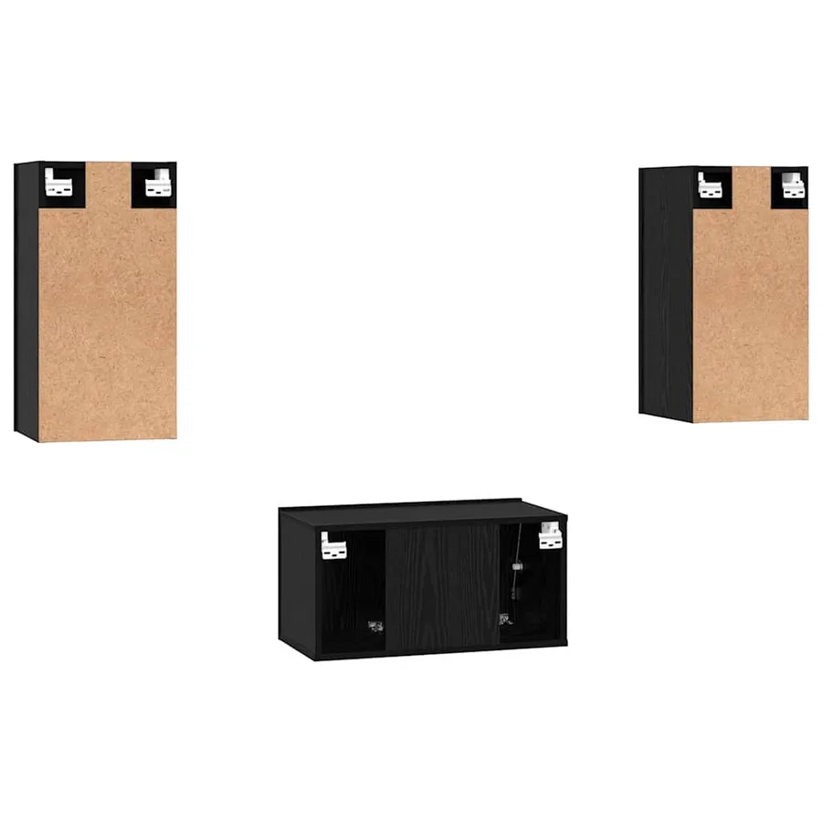 Ensemble meuble TV 3 pcs Chêne noir Bois d'ingénierie - 10