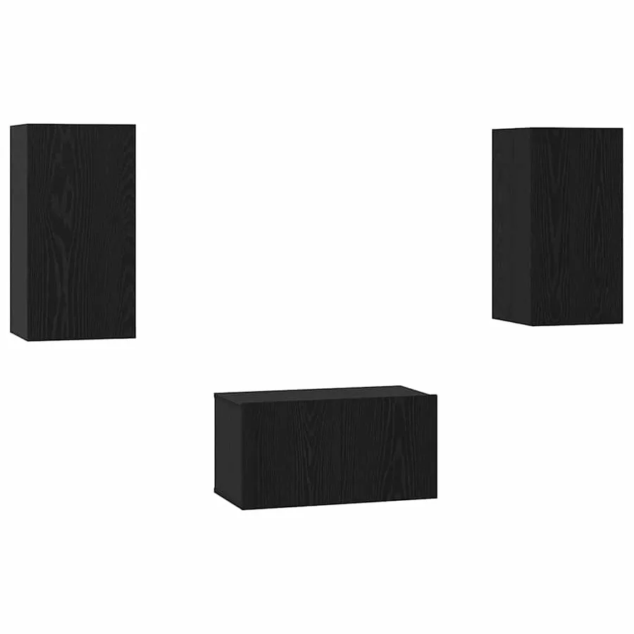 Ensemble meuble TV 3 pcs Chêne noir Bois d'ingénierie - 2