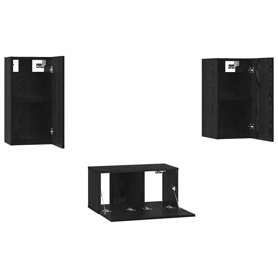 Ensemble meuble TV 3 pcs Chêne noir Bois d'ingénierie - 7