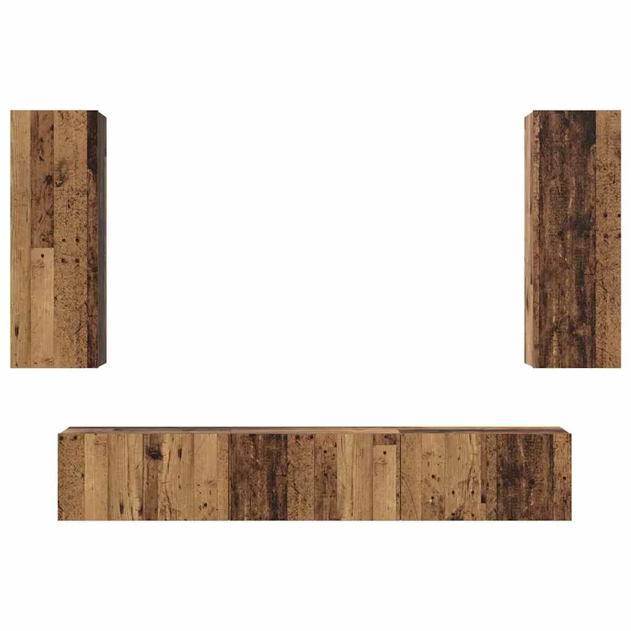 Ensemble meuble TV 5 pcs Bois Ancien Bois d'ingénierie - 7