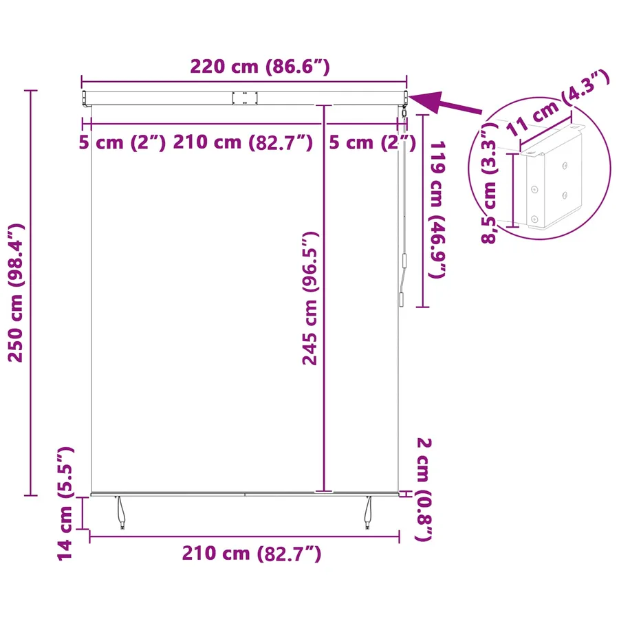 Store enrouleur Orange et marron 200 x 250 cm - 4