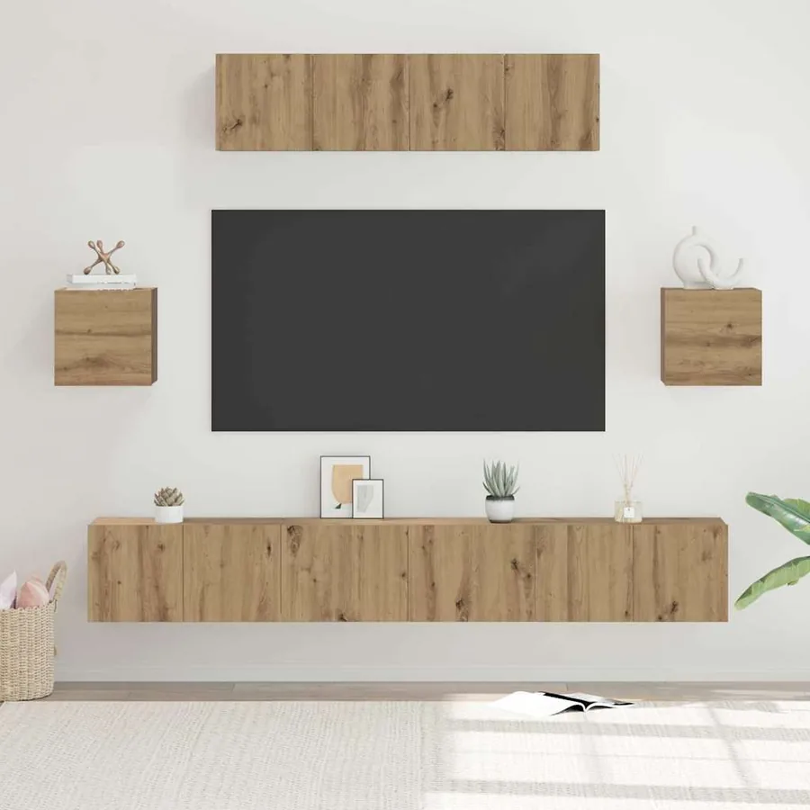 Ensemble meuble TV 7 pcs Chêne artisanal Bois d'ingénierie