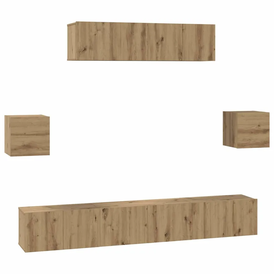 Ensemble meuble TV 7 pcs Chêne artisanal Bois d'ingénierie - 2