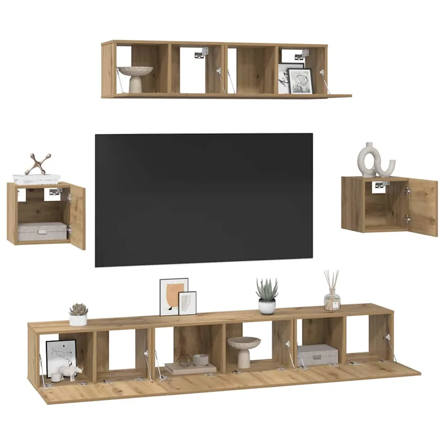 Ensemble meuble TV 7 pcs Chêne artisanal Bois d'ingénierie - 3