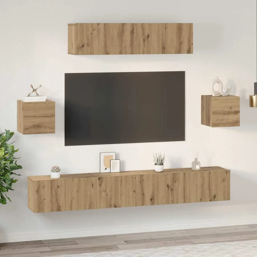 Ensemble meuble TV 7 pcs Chêne artisanal Bois d'ingénierie - 4