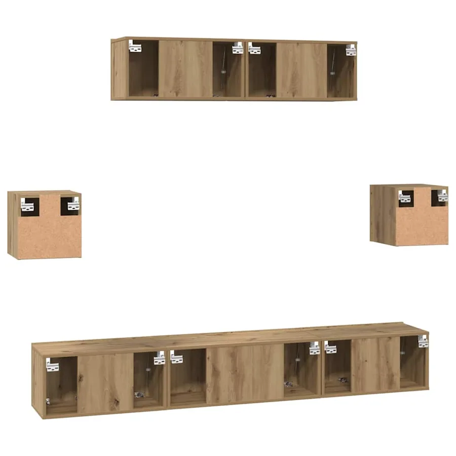 Ensemble meuble TV 7 pcs Chêne artisanal Bois d'ingénierie - 8