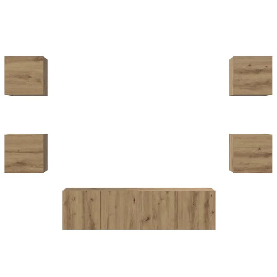 Ensemble meuble TV 6 pcs Chêne artisanal Bois d'ingénierie - 7