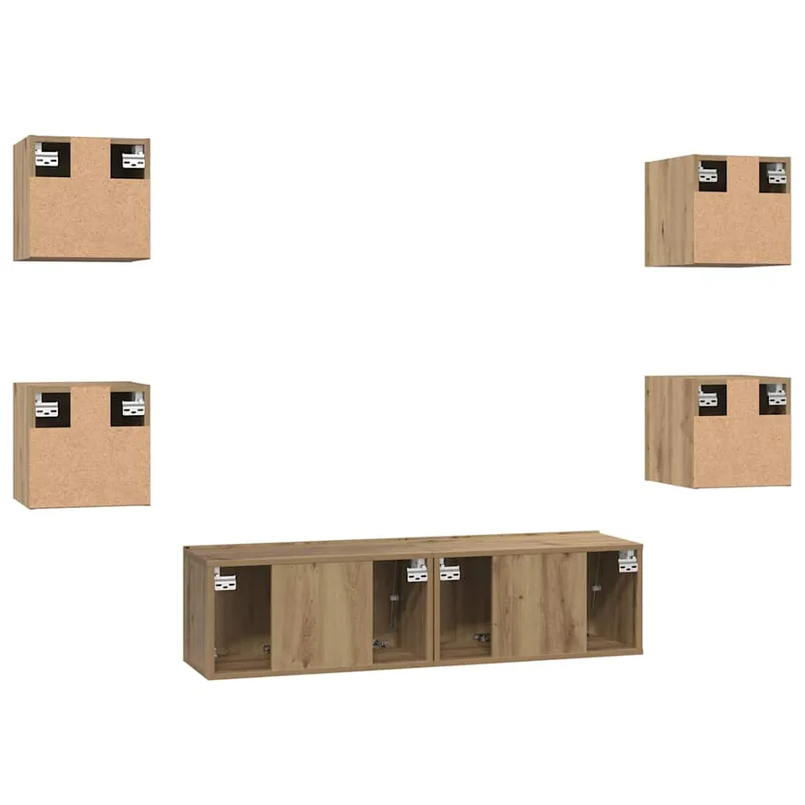 Ensemble meuble TV 6 pcs Chêne artisanal Bois d'ingénierie - 9