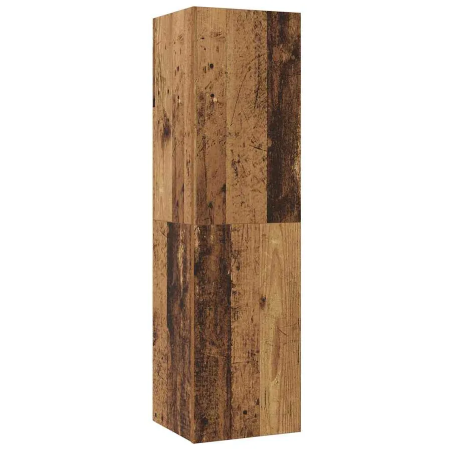 Meuble TV mural 4 pcs Bois Ancien Bois d'ingénierie - 5