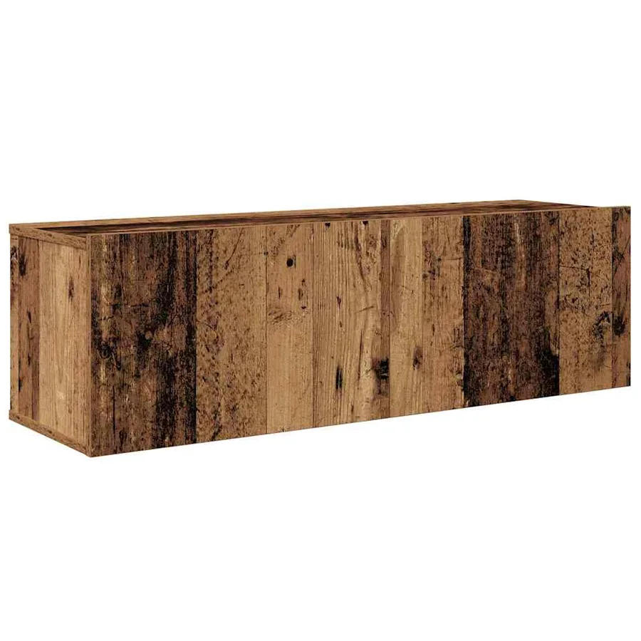 Meuble TV mural 4 pcs Bois Ancien Bois d'ingénierie - 6