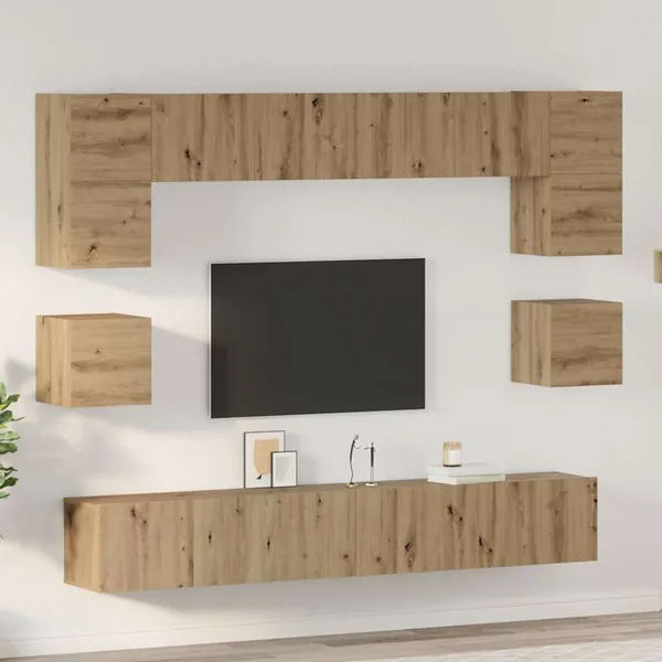 Ensemble meuble TV 8 pcs Chêne artisanal Bois d'ingénierie
