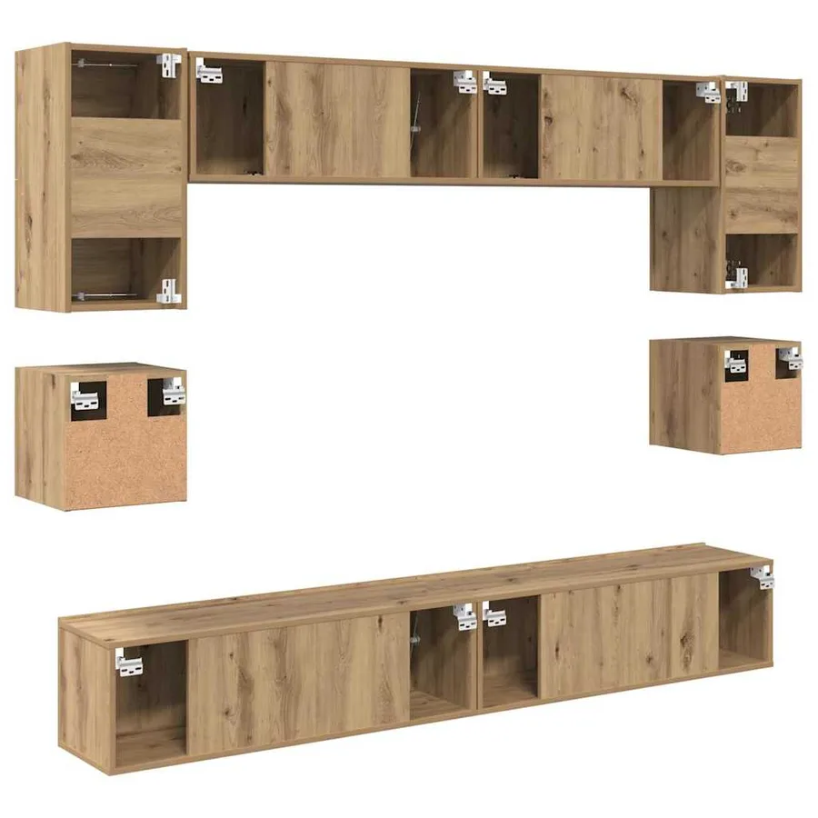Ensemble meuble TV 8 pcs Chêne artisanal Bois d'ingénierie - 11